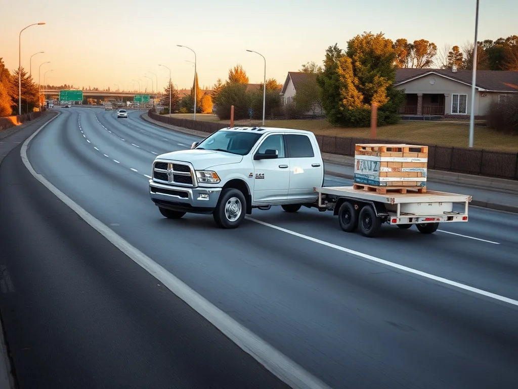 One-ton dually pickup with a 14,000-lb GVWR bumper-pull trailer, a typical non-CDL hot shot combination